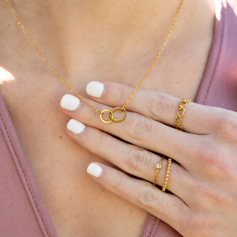 Gold Connected Circles Pendant