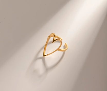 Hollow Large Heart Ring