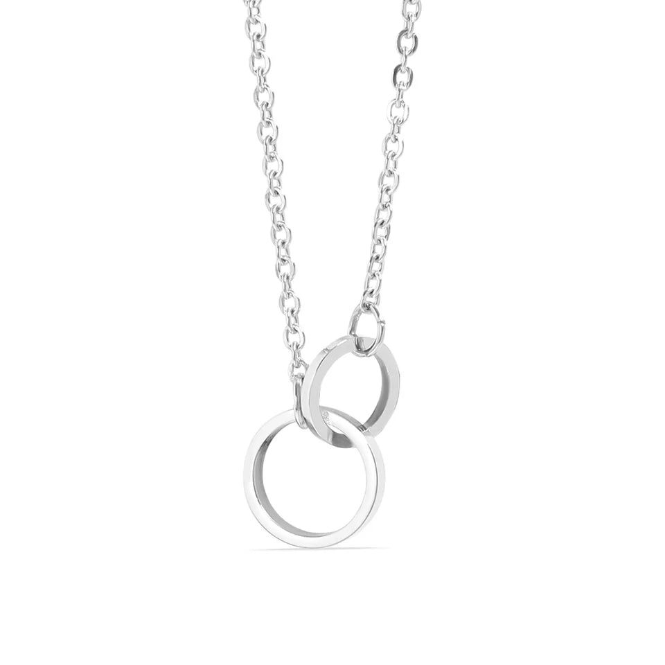 Silver Tone Connected Circle Pendant