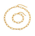 Texture Paperclip Chain Necklace & Bracelet