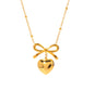 Heart & Bow Gold Necklace