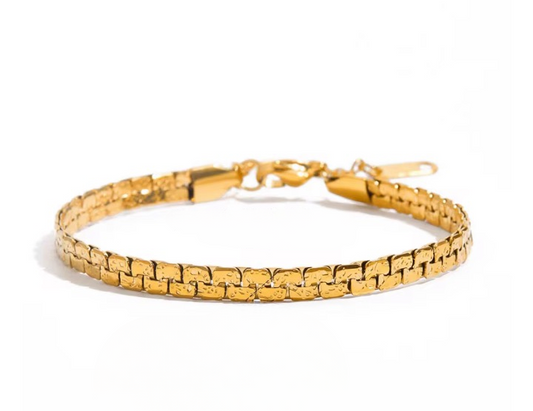 Gold Hammered Bracelet