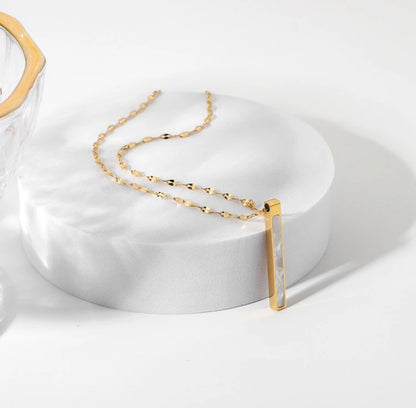 White & Gold Slim Necklace