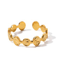 Textured Disc Gold Ring