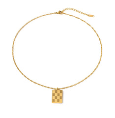 Gold Checker Necklace