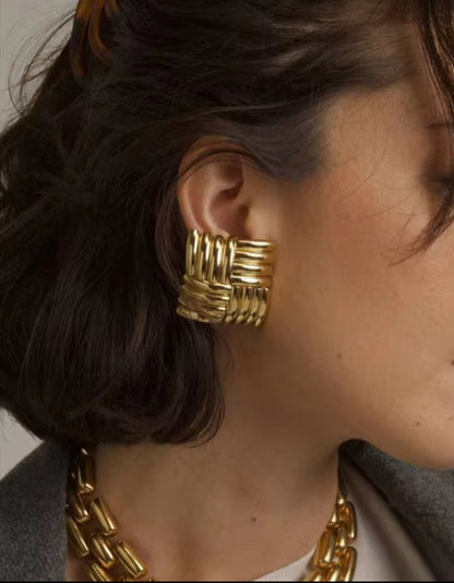 Woven Square Studs