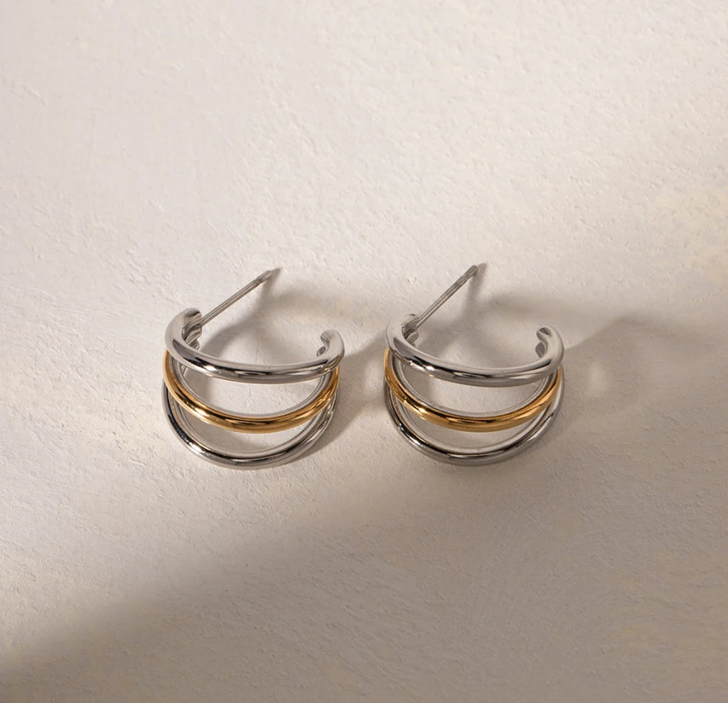 Trio Mixed Metal Hoops