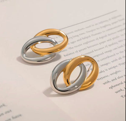 Mixed Metal Rings Studs