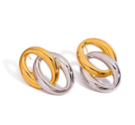Mixed Metal Rings Studs