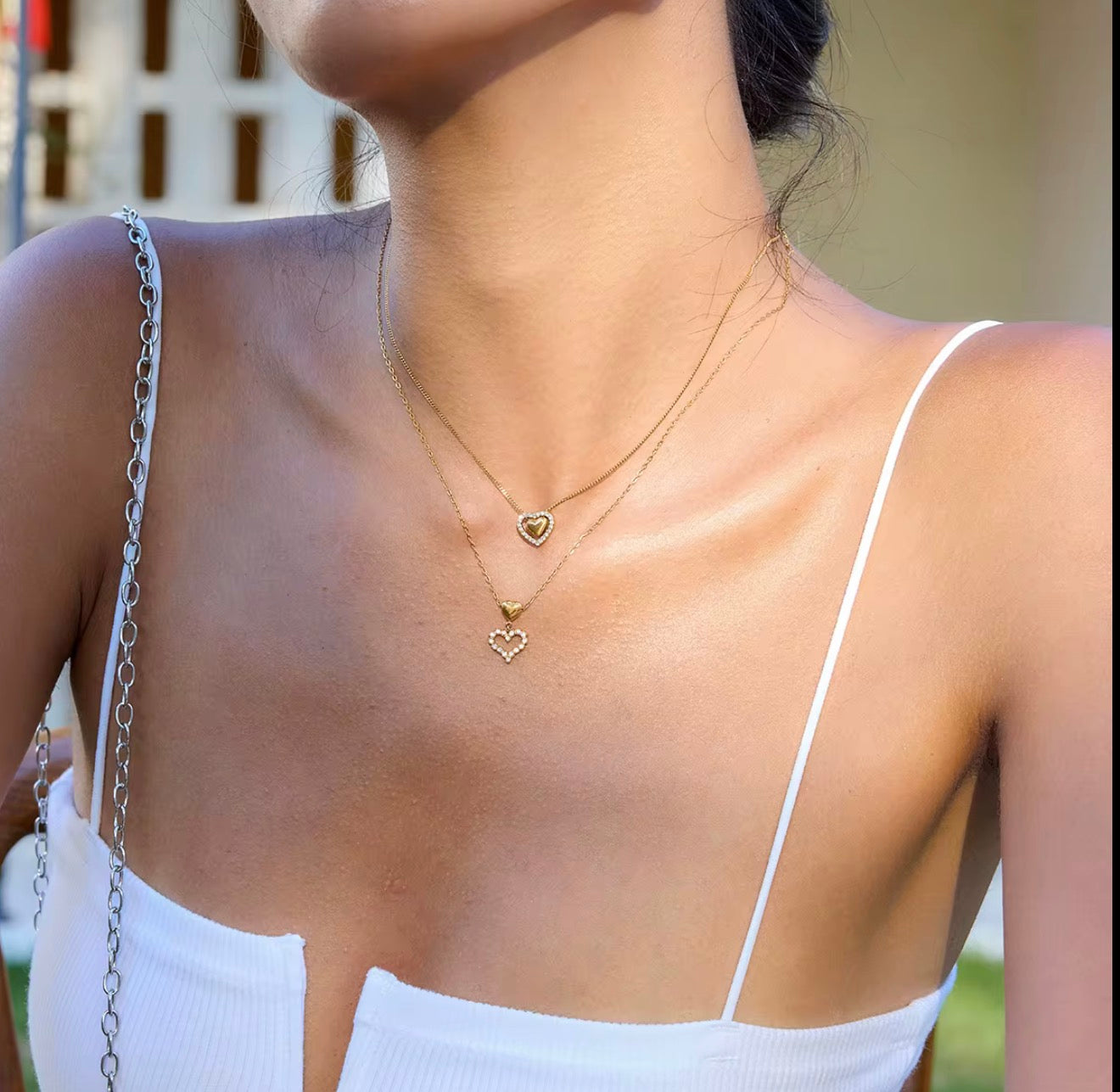 Dainty Two Hearts Pendant