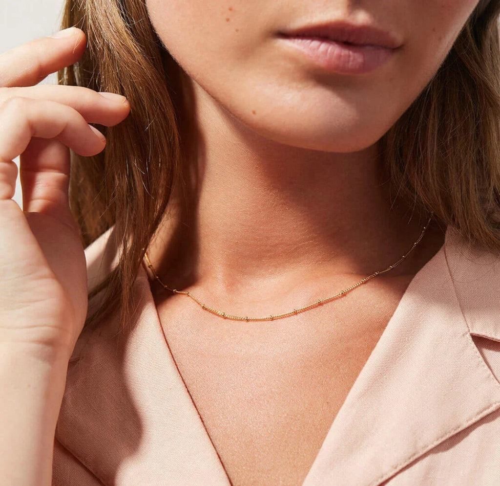 Gold Beaded Link Chain