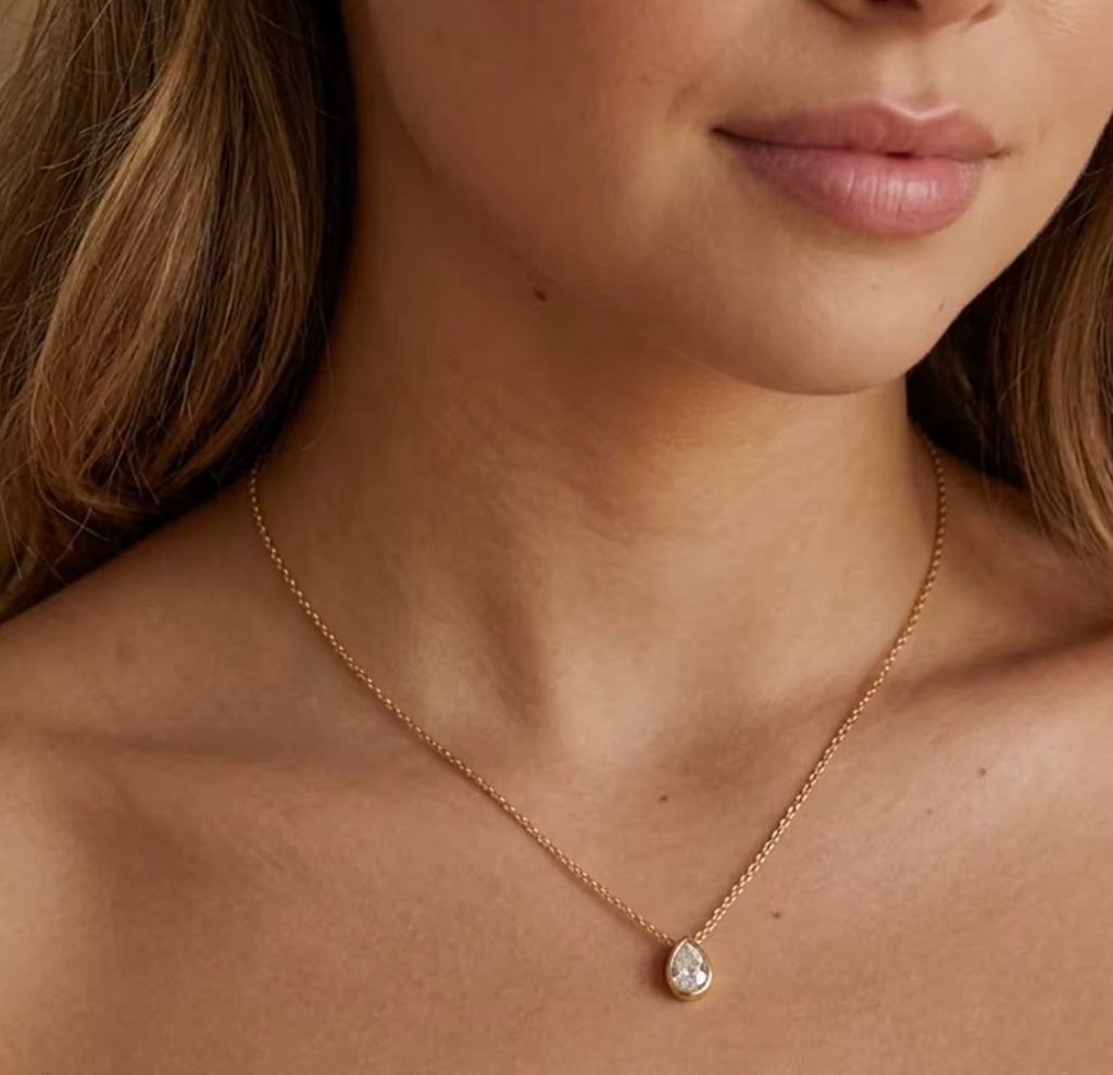 Gold Tear Drop Pendant