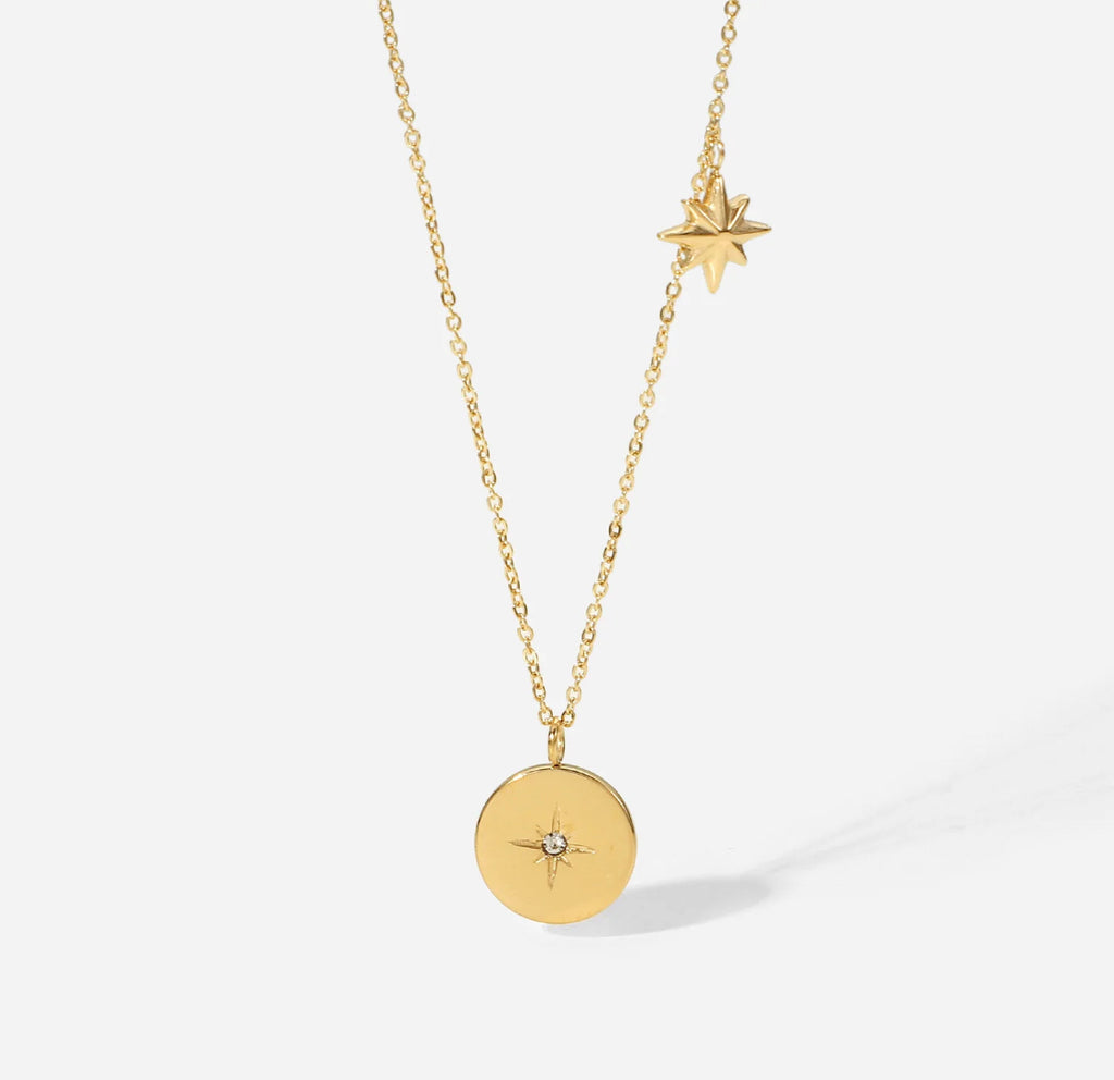 Two Star  Pendant Necklace