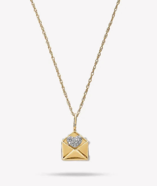 Heart Letter Gold Pendant