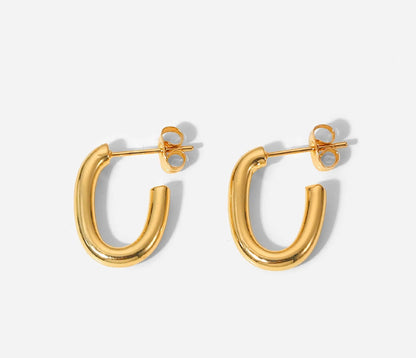 Organic J Gold Hoops