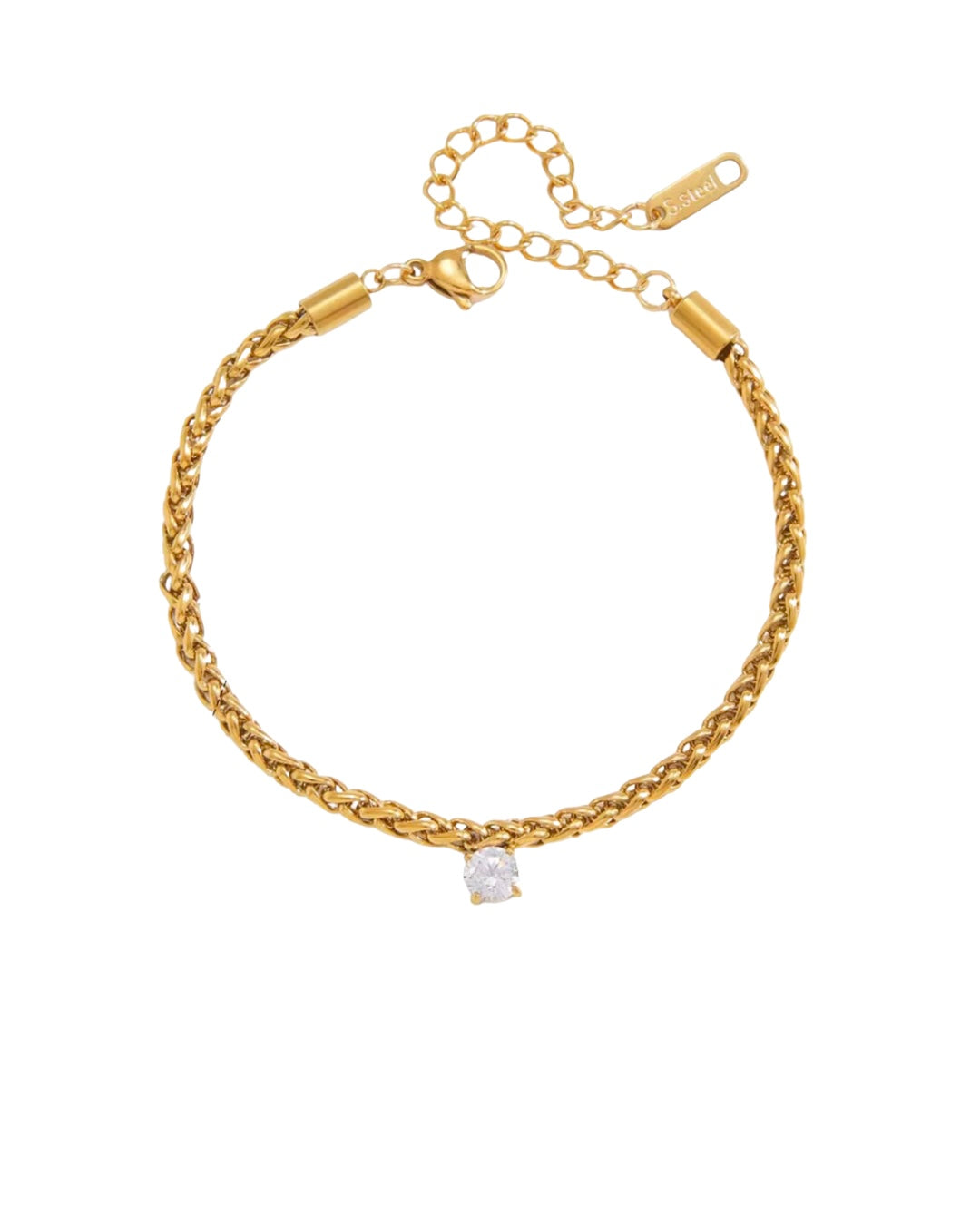 One Stone Braided Bracelet