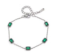 Emerald Square Silver  Bracelet