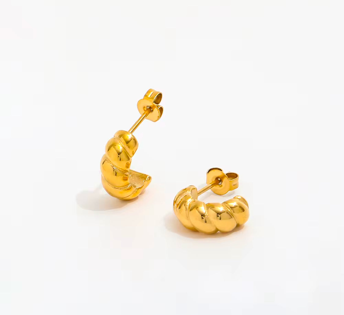 Gold Post Croissant Hoops