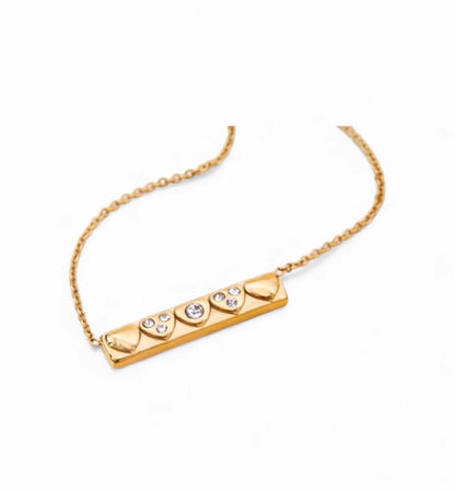 Heart Row Pendant Gold  Chain