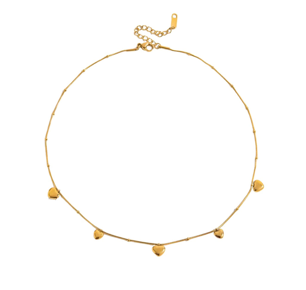 Heart Embellished Gold Chain
