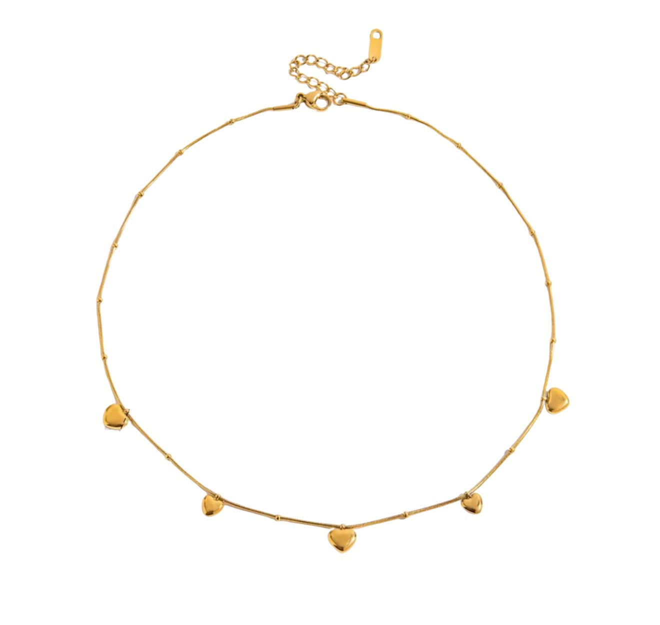 Heart Embellished Gold Chain