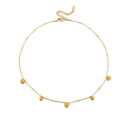 Heart Embellished Gold Chain