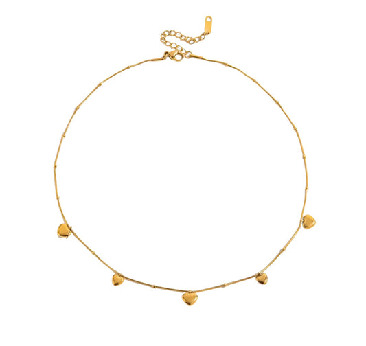 Heart Embellished Gold Chain