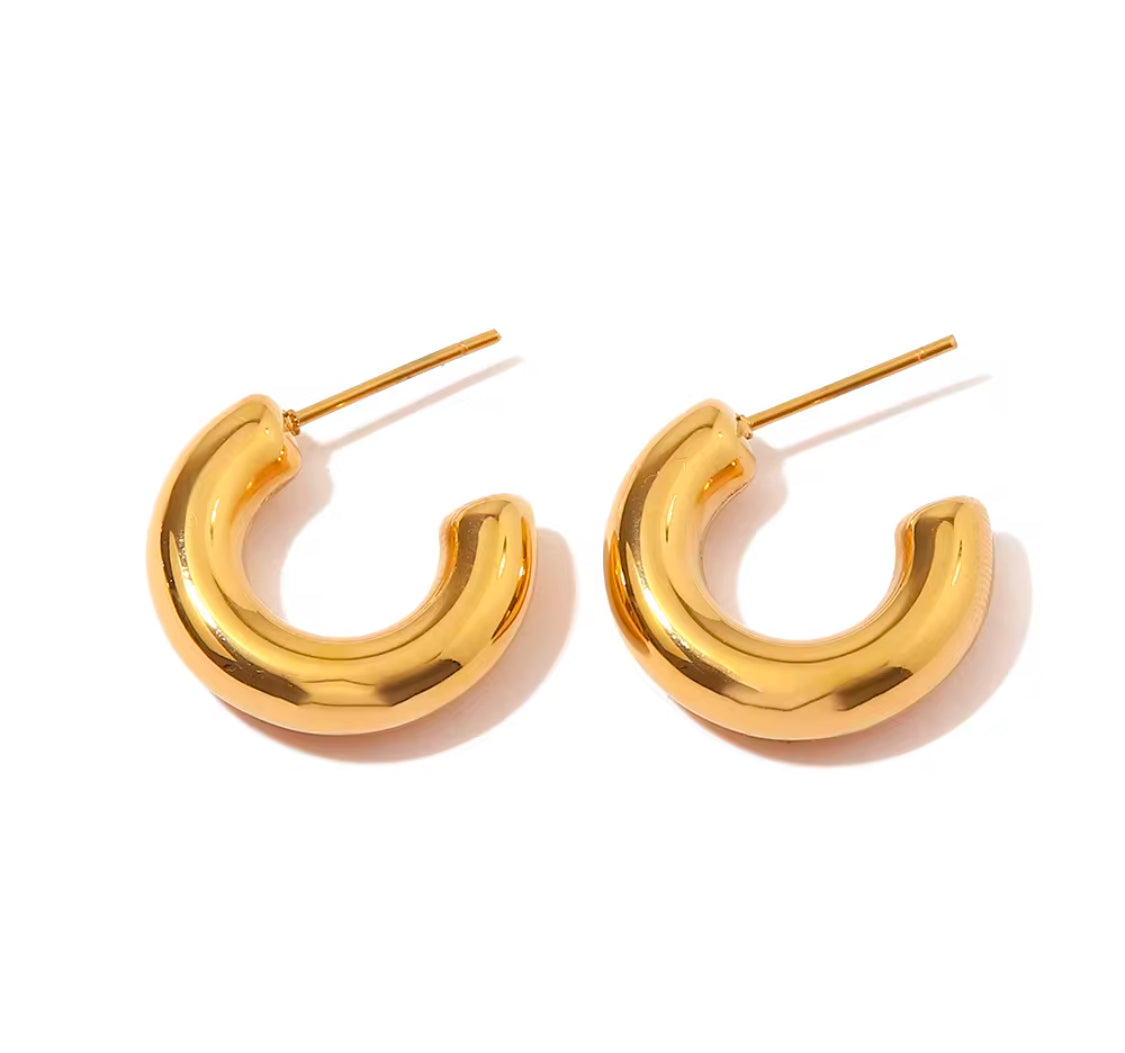 Macaroni Gold Hoops