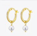 Pearl Drop Hoops