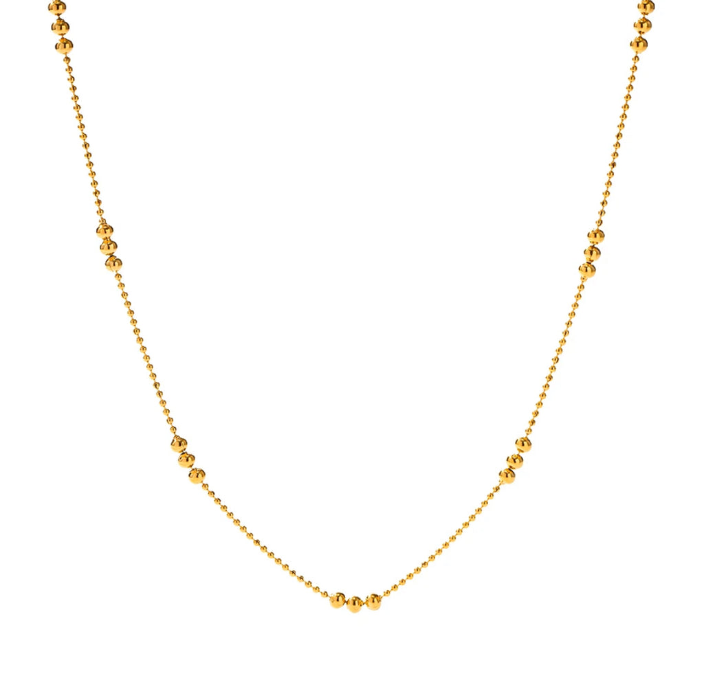 Tri-Beaded Gold Chain