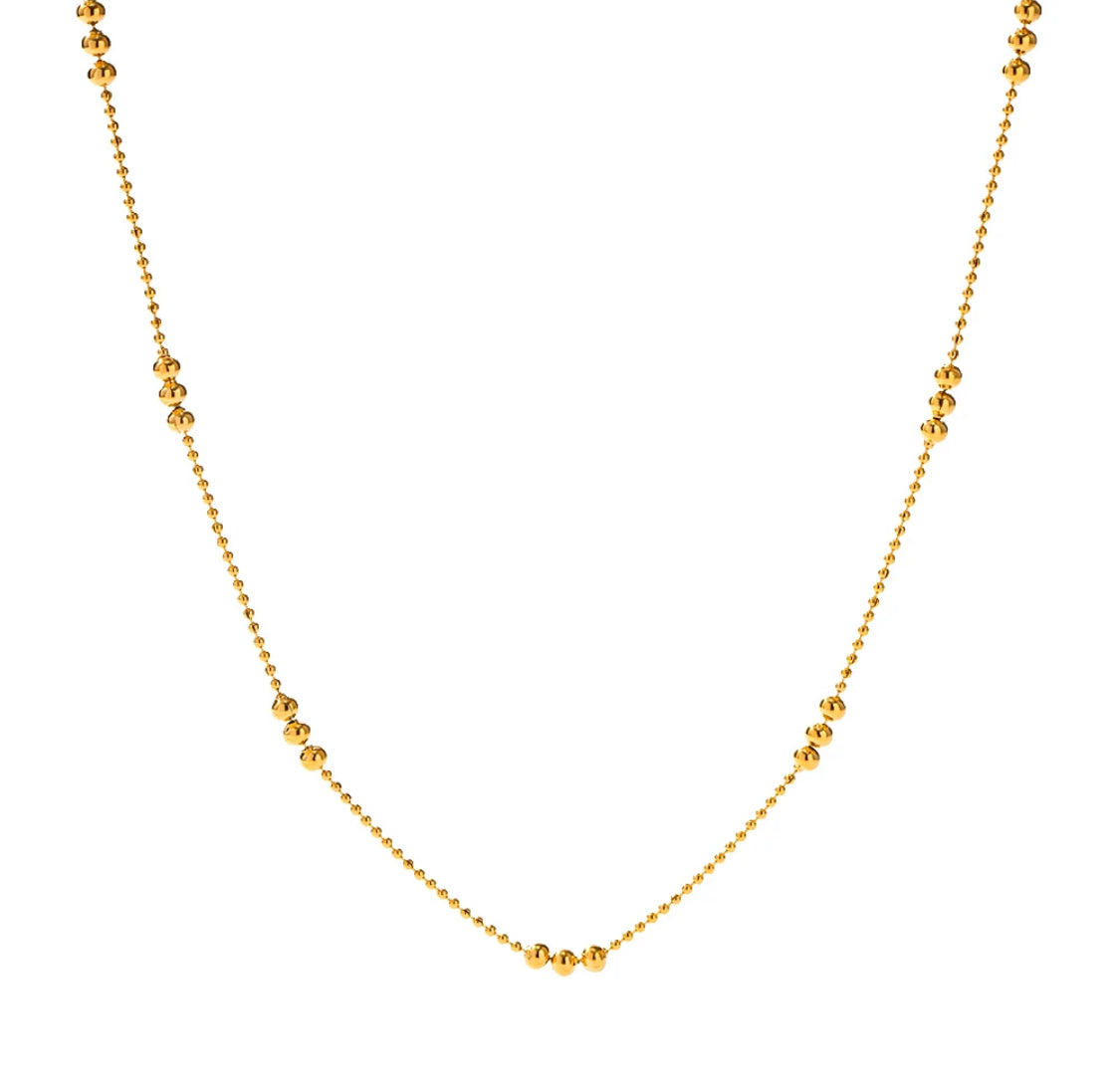 Tri-Beaded Gold Chain