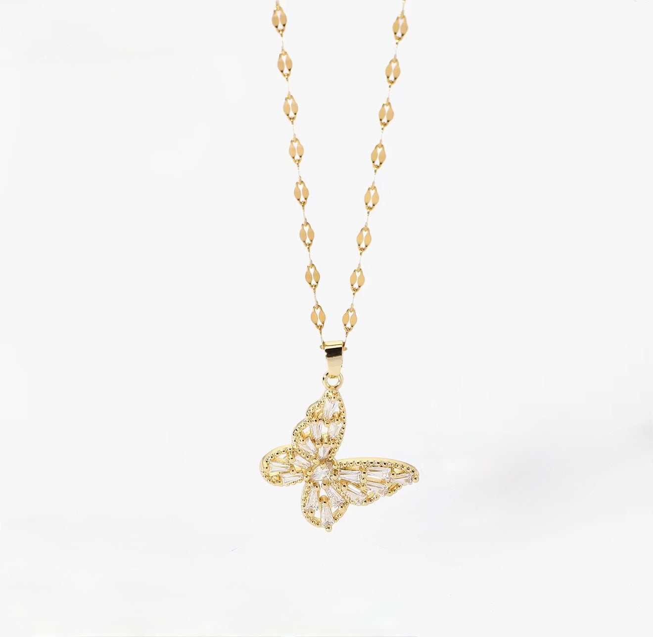 Stoned Butterfly Pendant