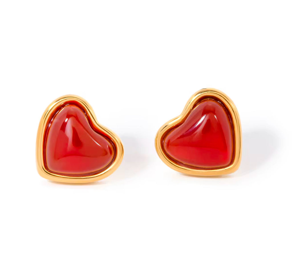 Red Heart Small Studs