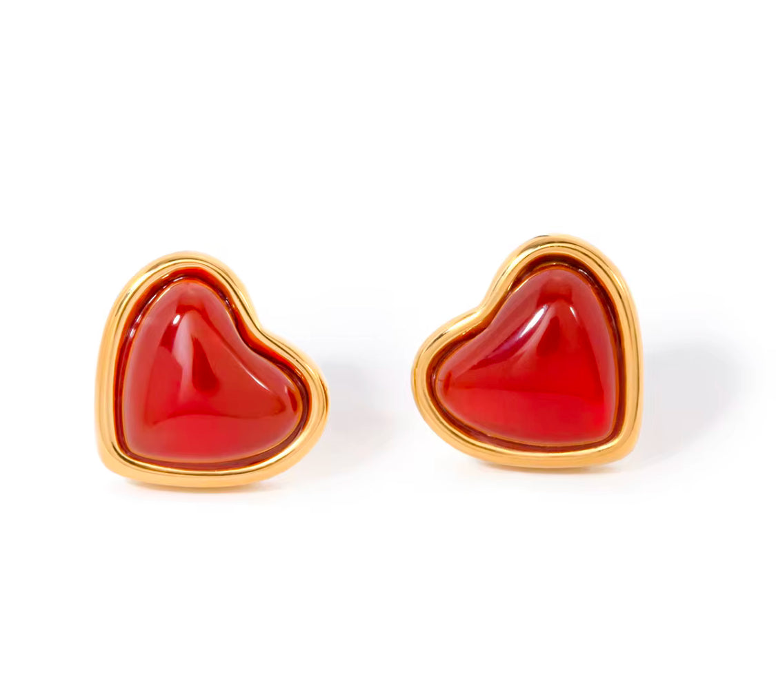 Red Heart Small Studs