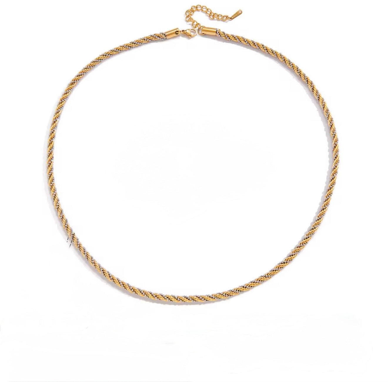 Mixed Metal Twist Chain Necklace