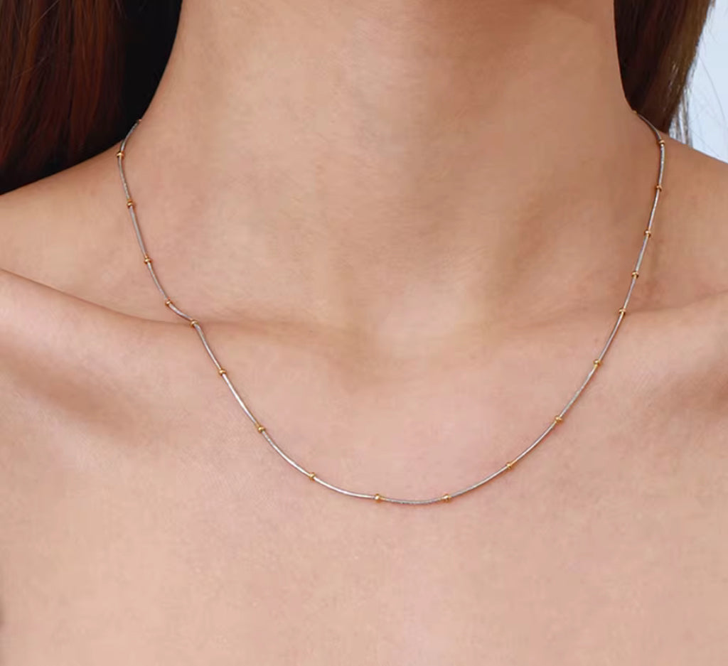Dainty Two Tone Ball Chain
