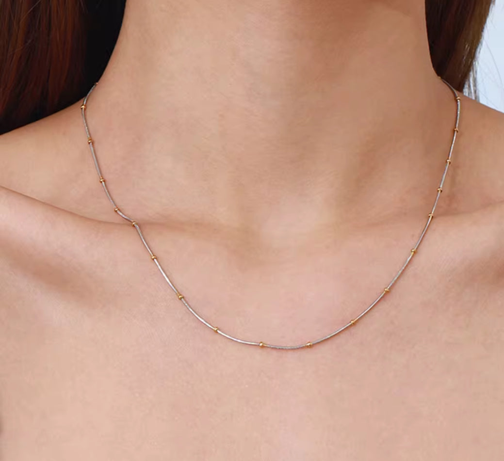 Dainty Two Tone Ball Chain