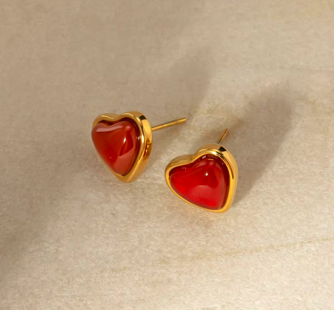 Red Heart Small Studs