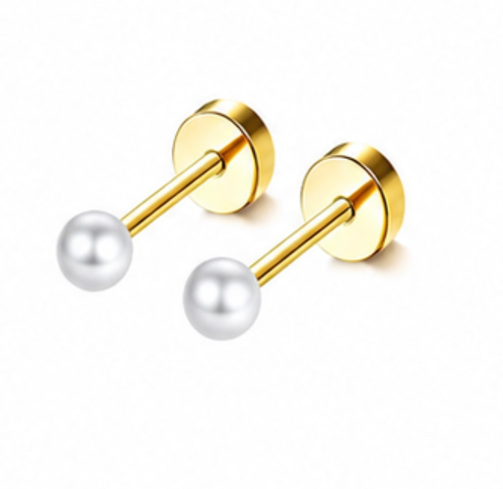 Pearl Gold Duo Studs