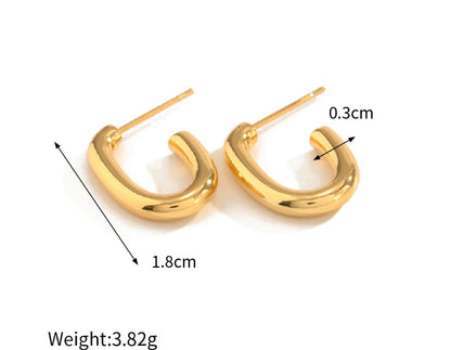 Organic J Gold Hoops