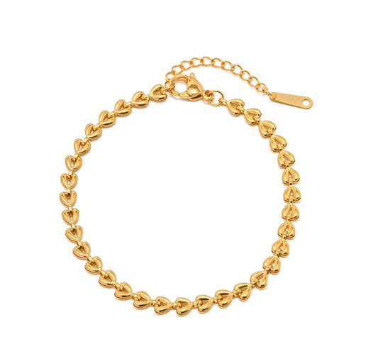 Heart Link Gold Bracelet