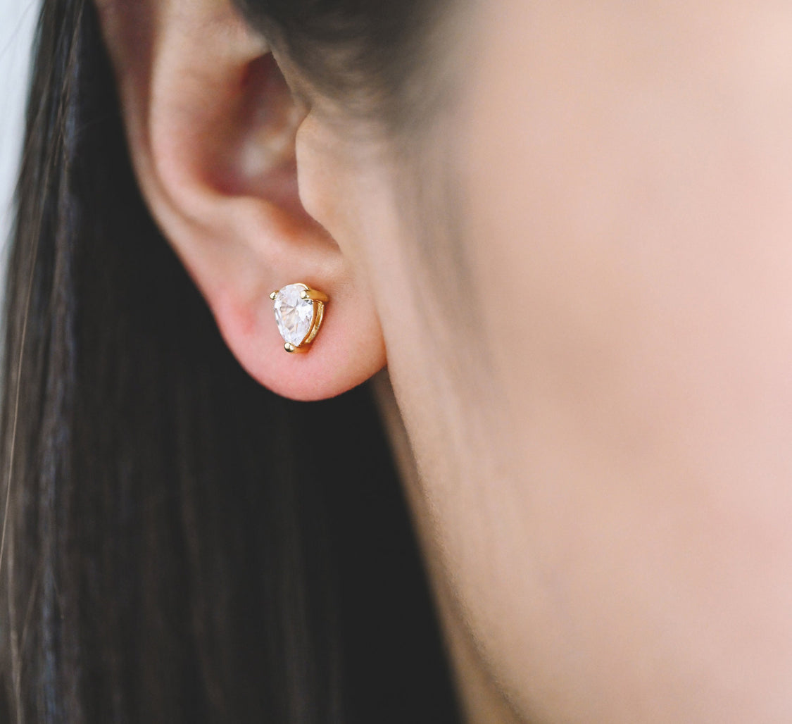 Teardrop Stone Studs