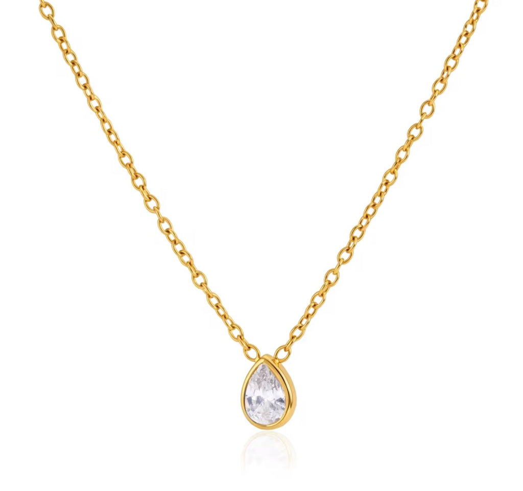 Gold Tear Drop Pendant
