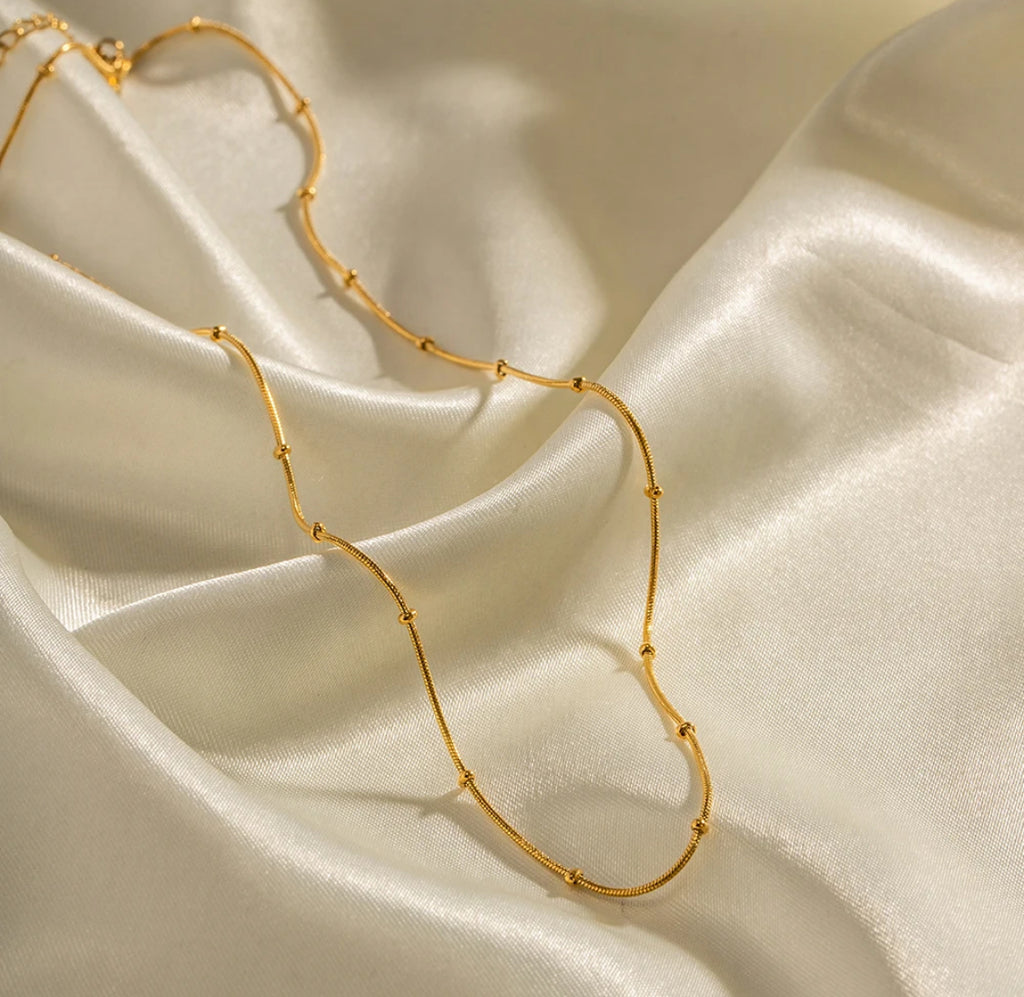 Snake and Ball Gold Chain