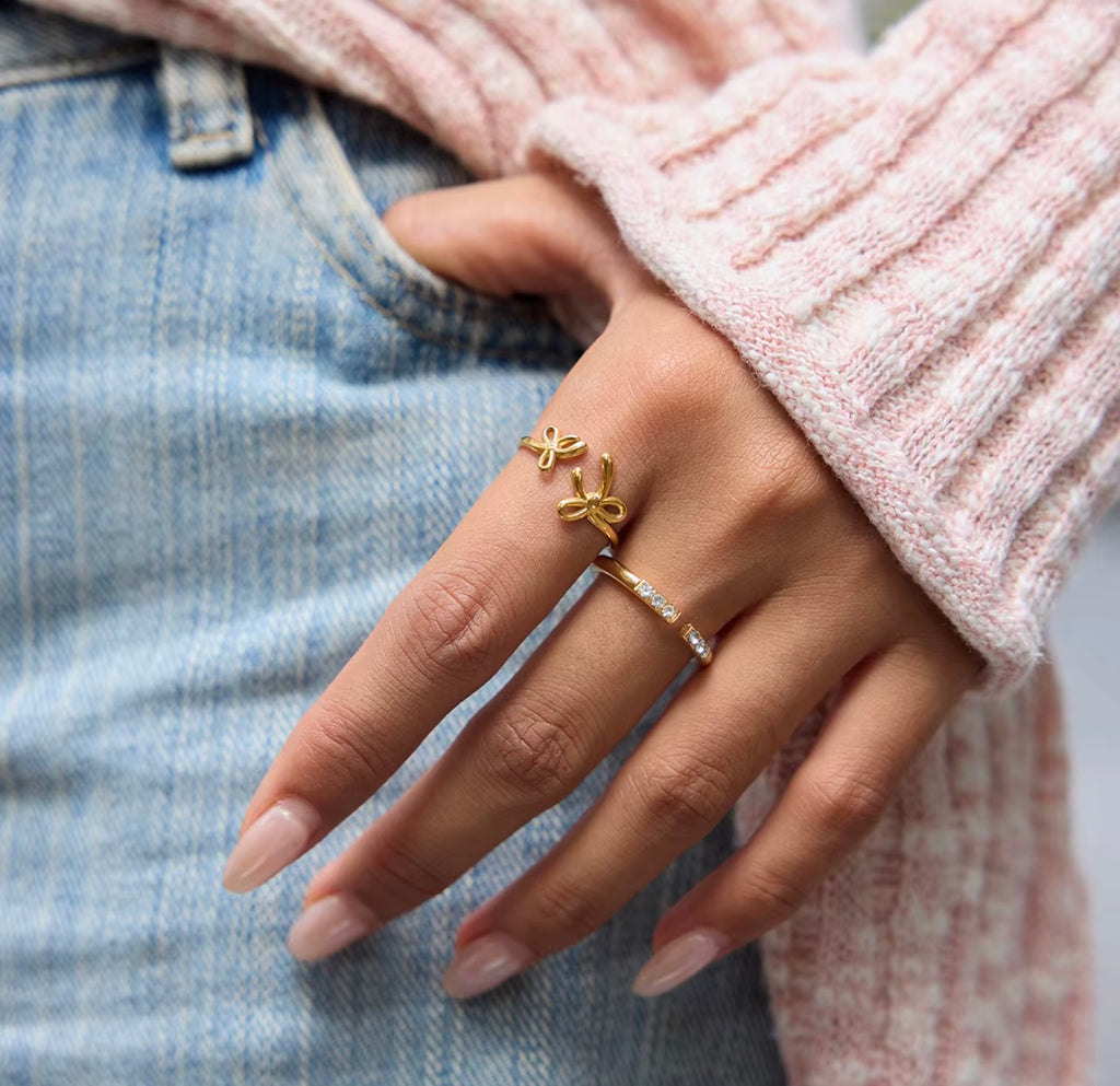 Double Gold Bow Ring