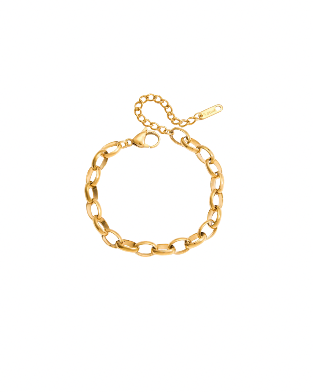 Thin Oval Link Gold Bracelet