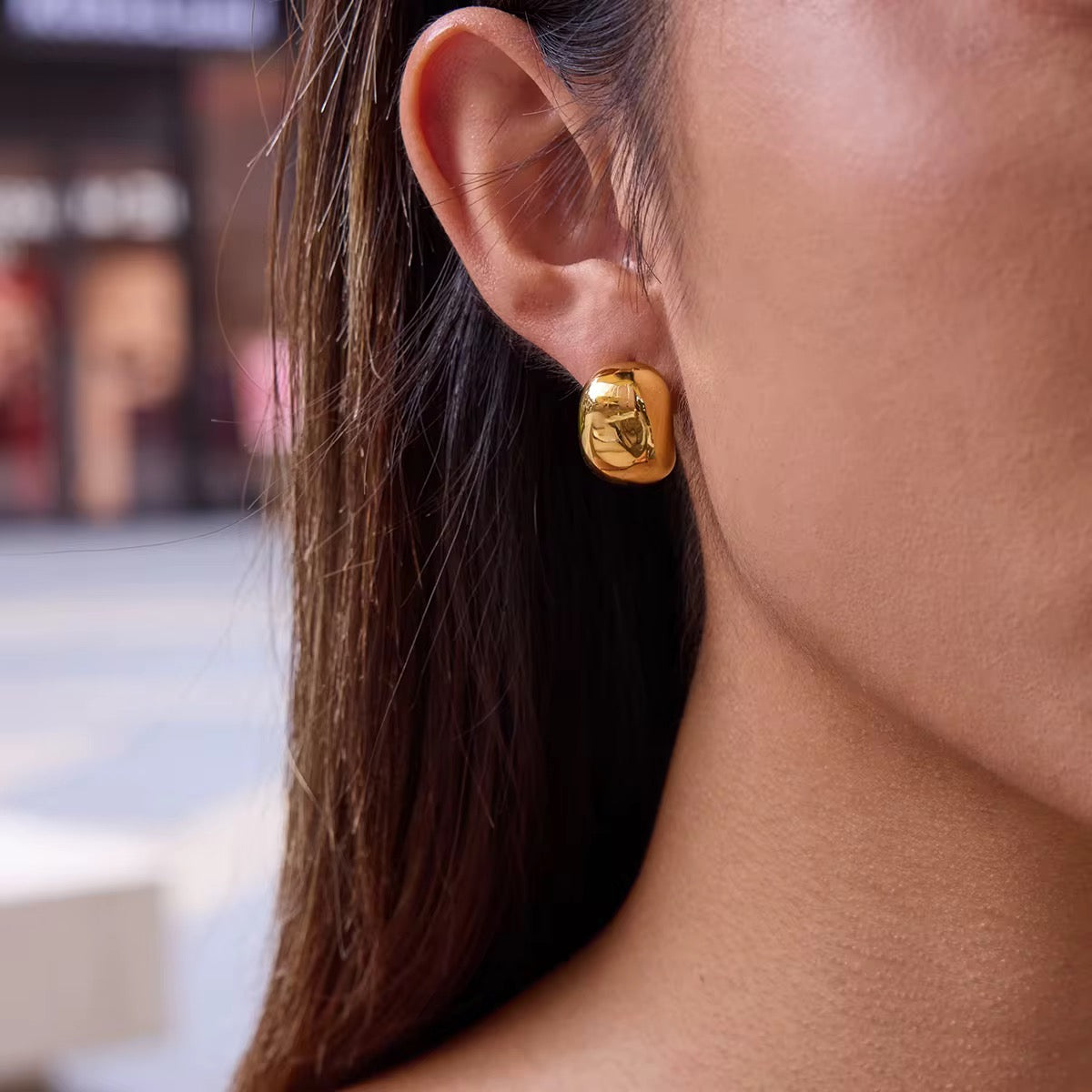 Gold Wide C Hoops
