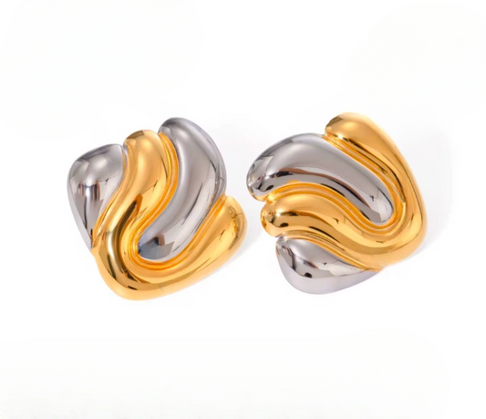 Mixed Metal Swirl Studs