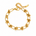 Barbed Wire Gold Bracelet