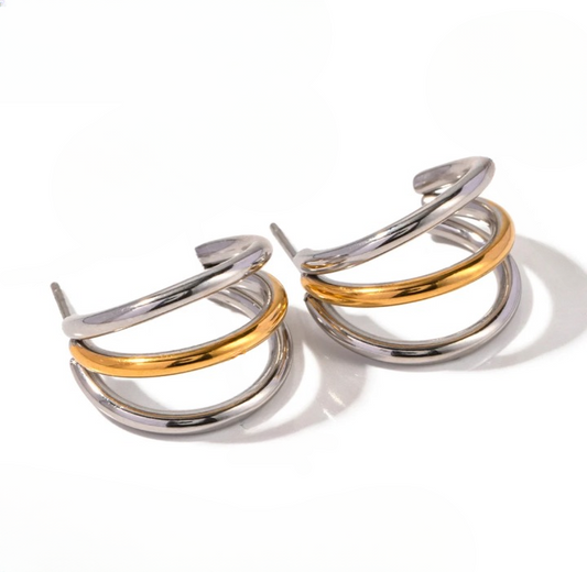 Trio Mixed Metal Hoops